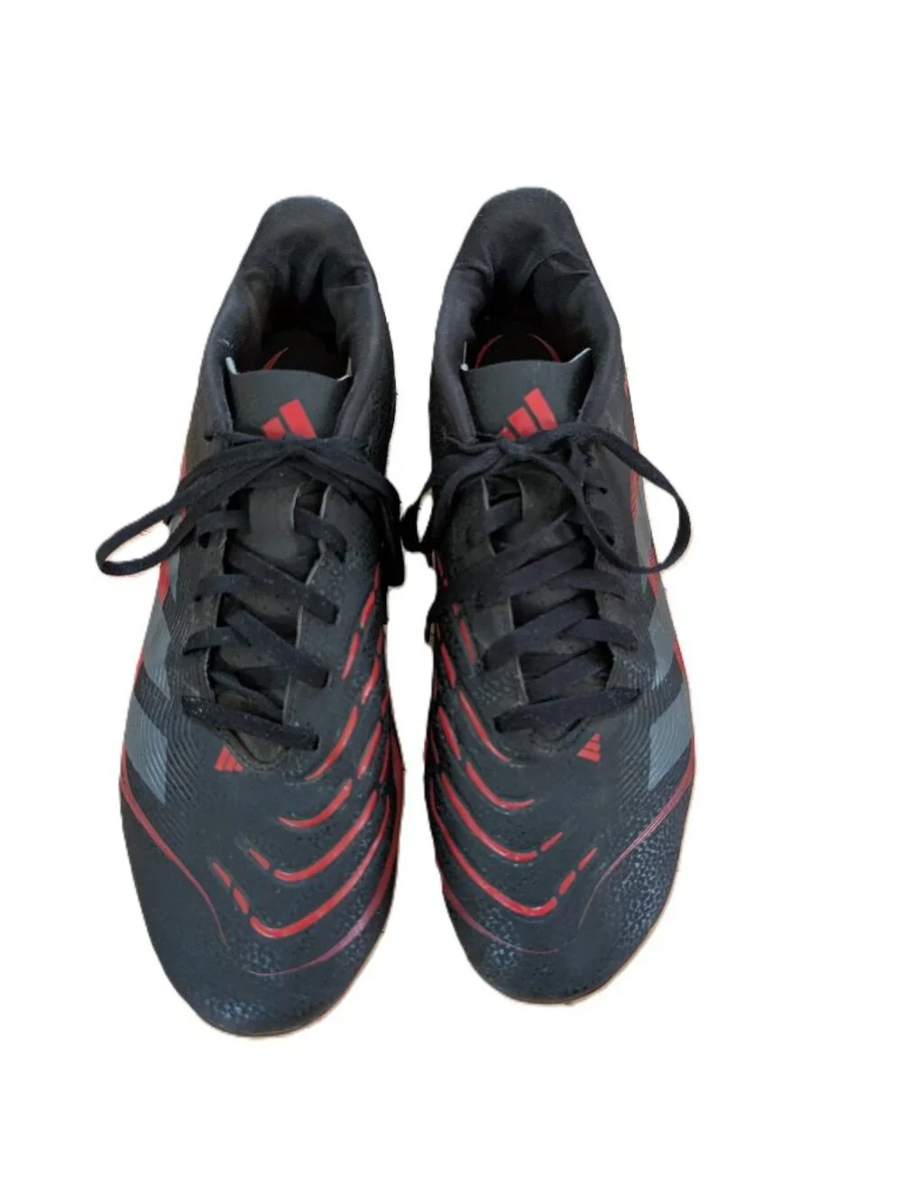 Adidas Men's Black/Red Predator Club FG/MG Soccer Shoes - Size 11